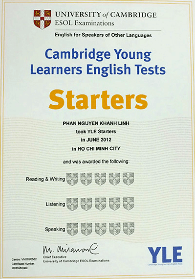 Chứng chỉ Cambridge Starters là gì?