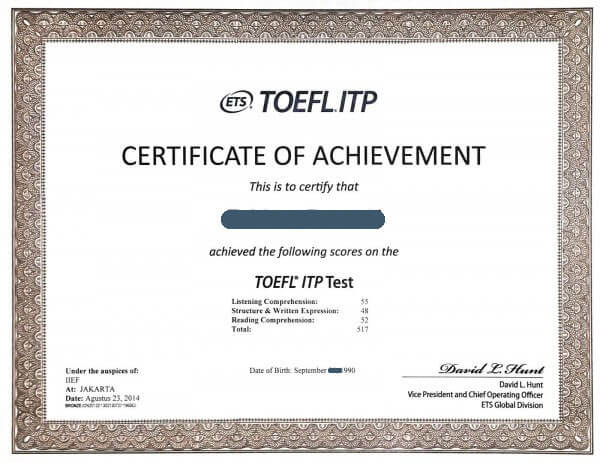 Bằng Toefl Itp là gì?