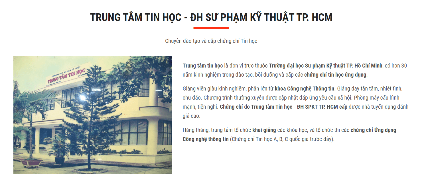 Trung tâm Tin học Đại học Sư Phạm Kỹ Thuật